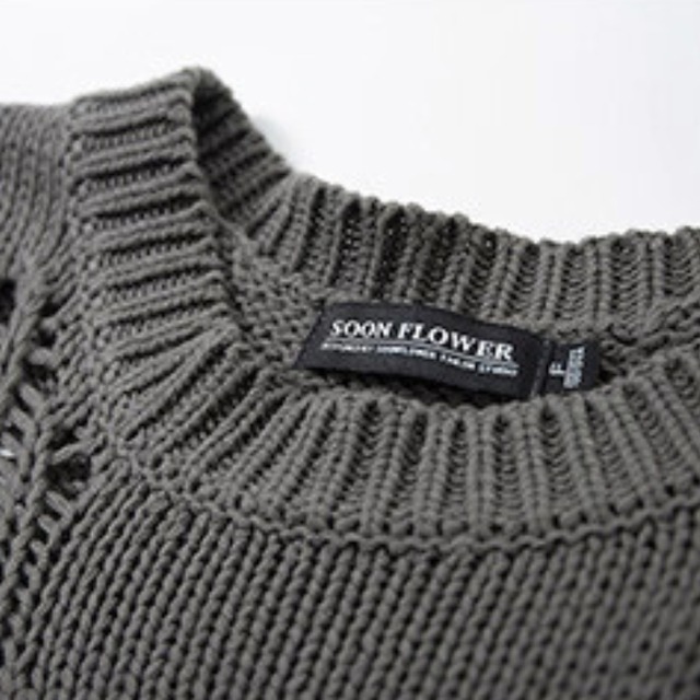 Distressed open-knit sweater C1406