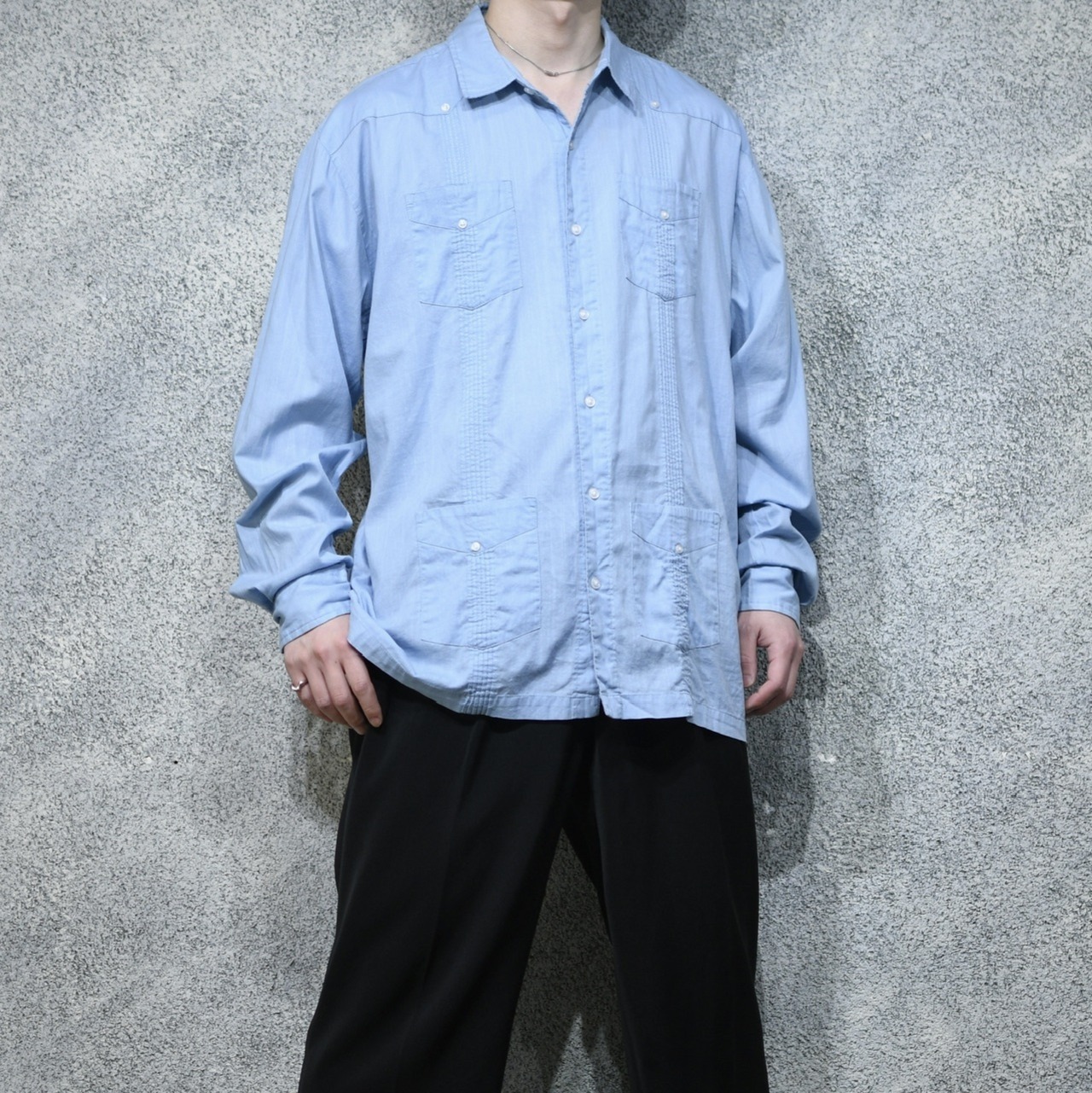 cuba long sleeve shirt aqua
