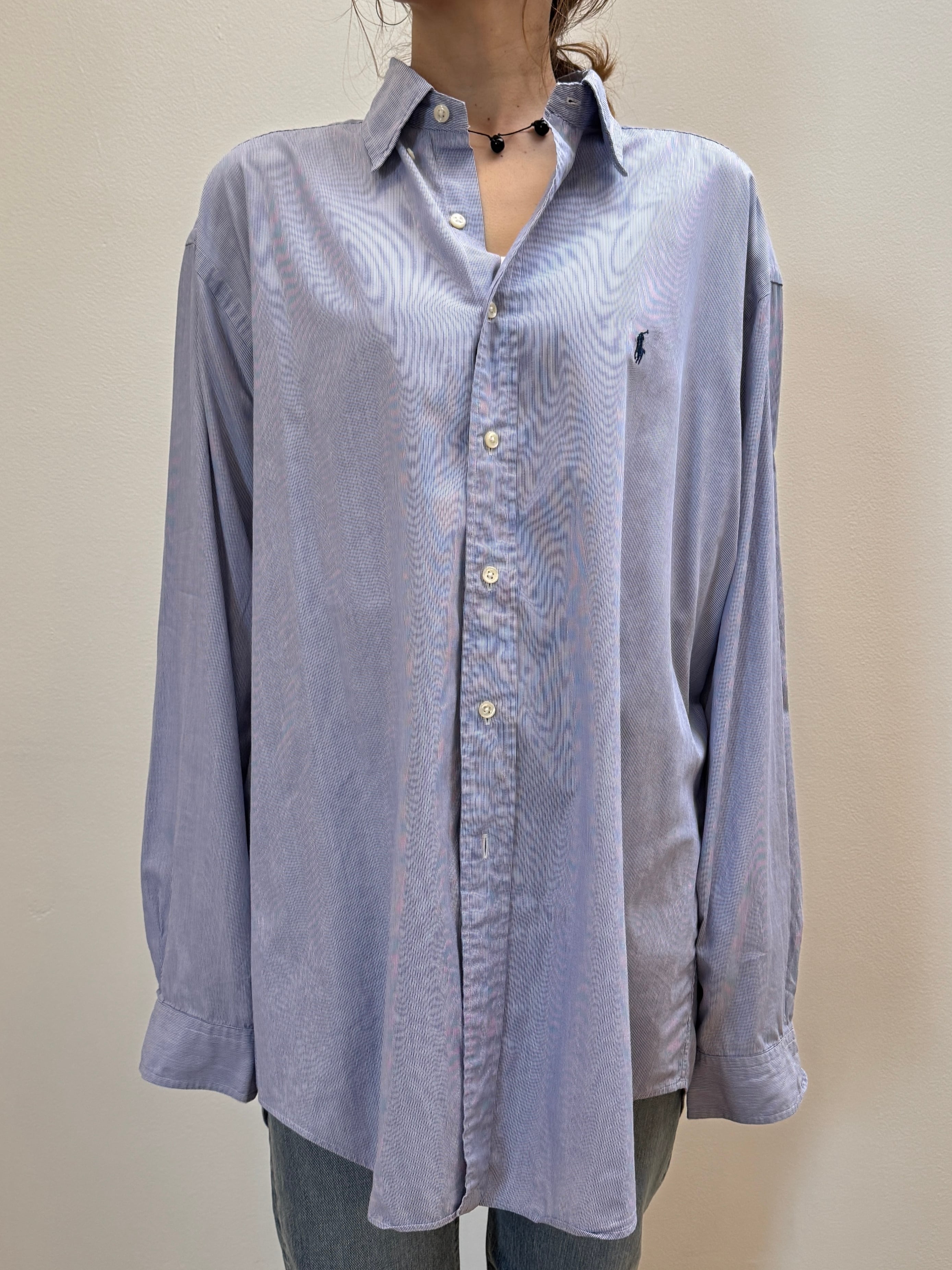 BL9-3 USED Ralph Lauren SHIRT -16 1/2 34/35- "SAX BLUE"