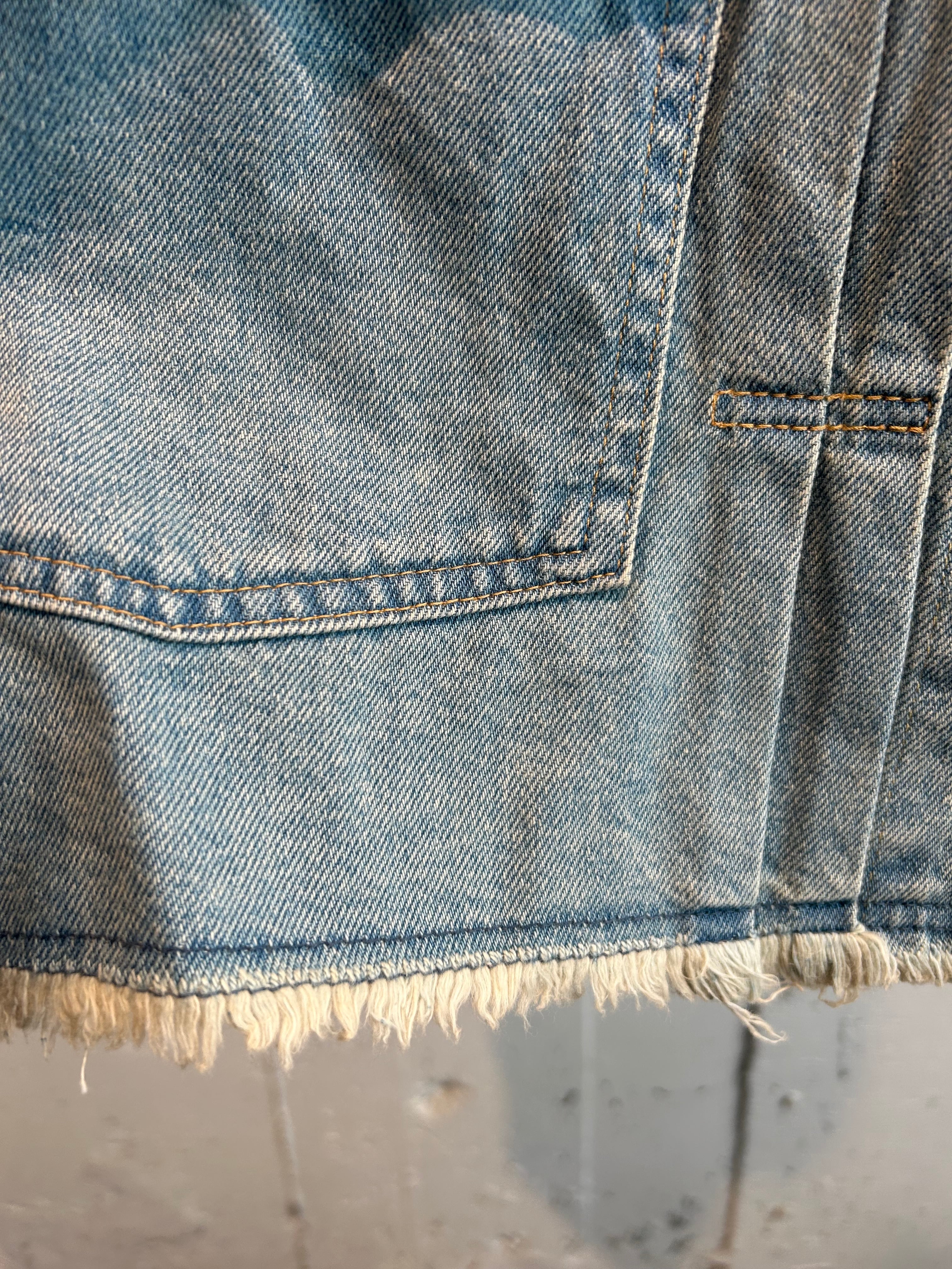 NEONSIGN cutaway front denim jacket | AAR NEONSIGN cutaway front denim jacket | AAR