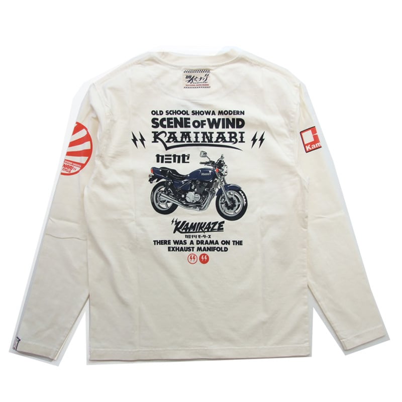 カミナリモータース ロンt　KMLT-221 エフ商会 雷 メンズ長袖Tシャツ　バイク　名車旧車