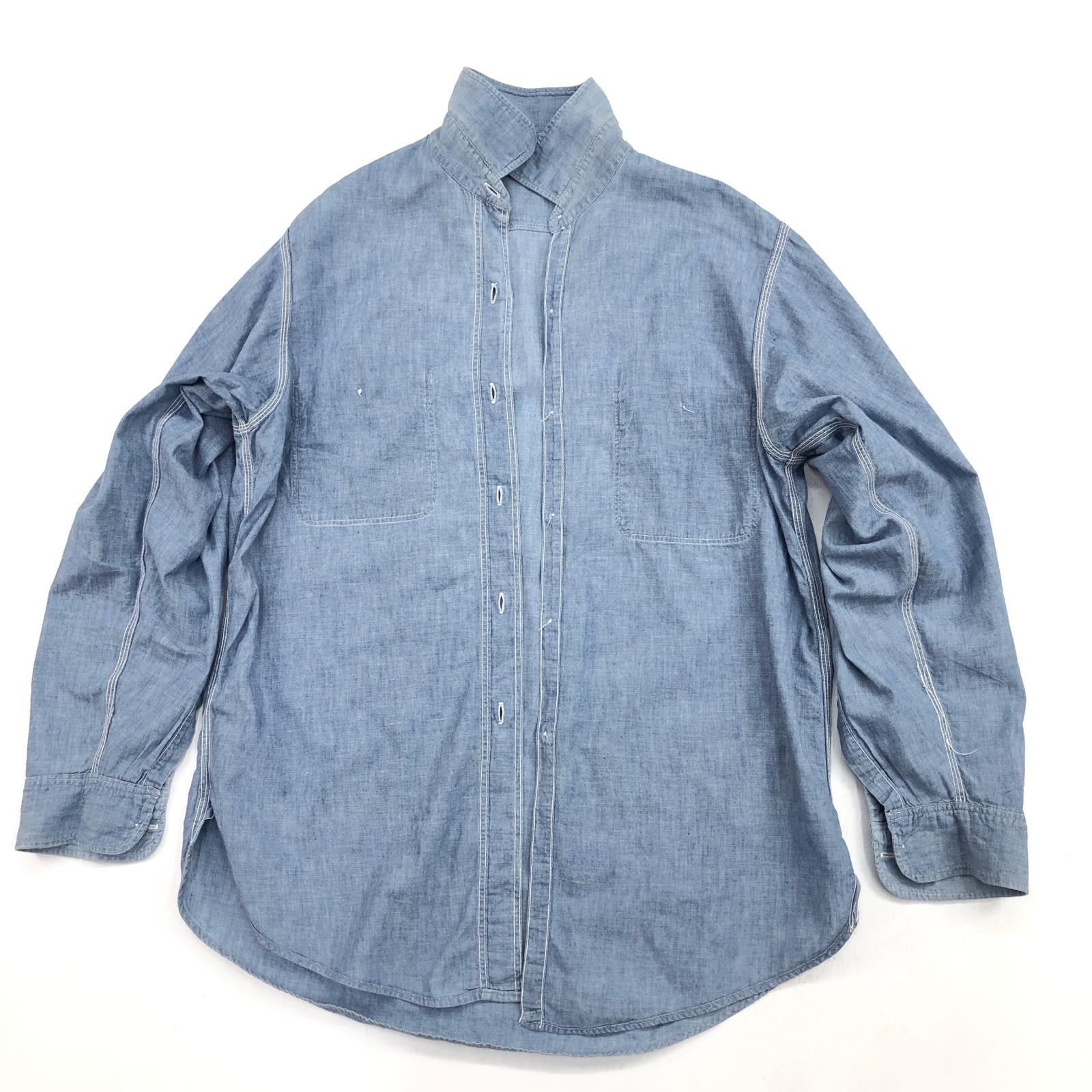 PENNEY'S OX-HIDE 50年代 コットンシャンブレー シャツ タグ マチ付き