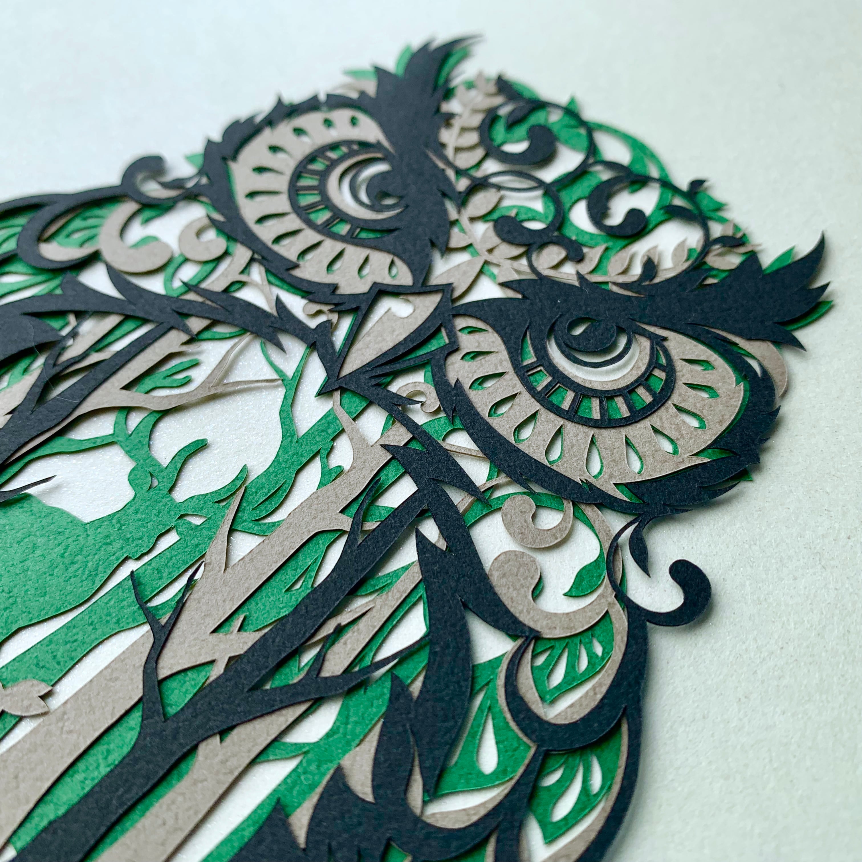 切り絵キット2019.05「ふくろう」 | 重ねる切り絵 祐琴