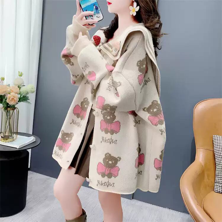 【outer】カートゥーンニットカーデ M26470