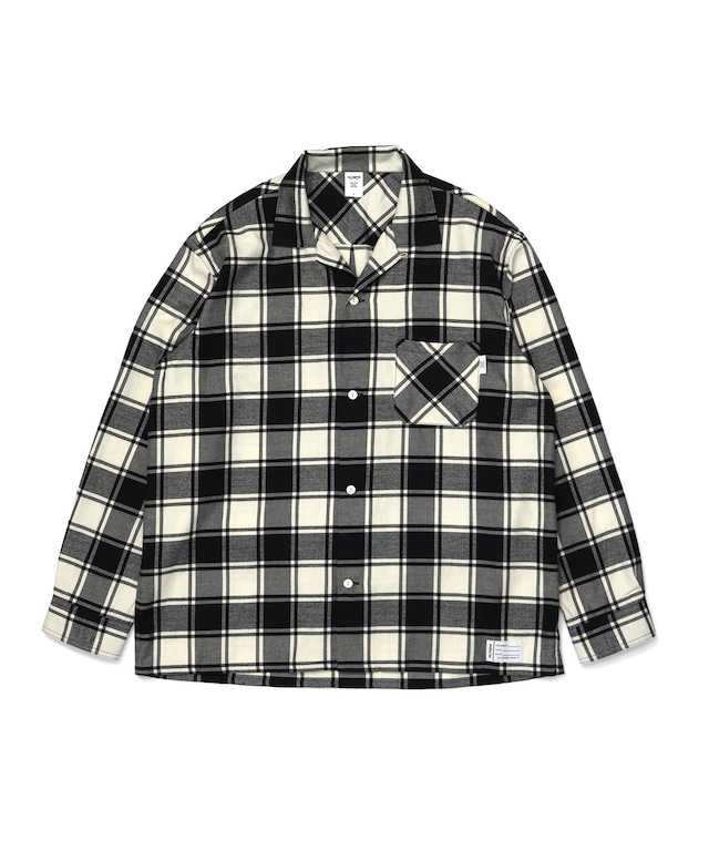 Check Lt Flannel OC Wide Shirt / BLACK