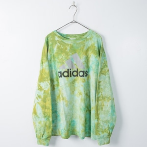 1990s vintage "adidas" front printed tie dye long sleeve T-shirt