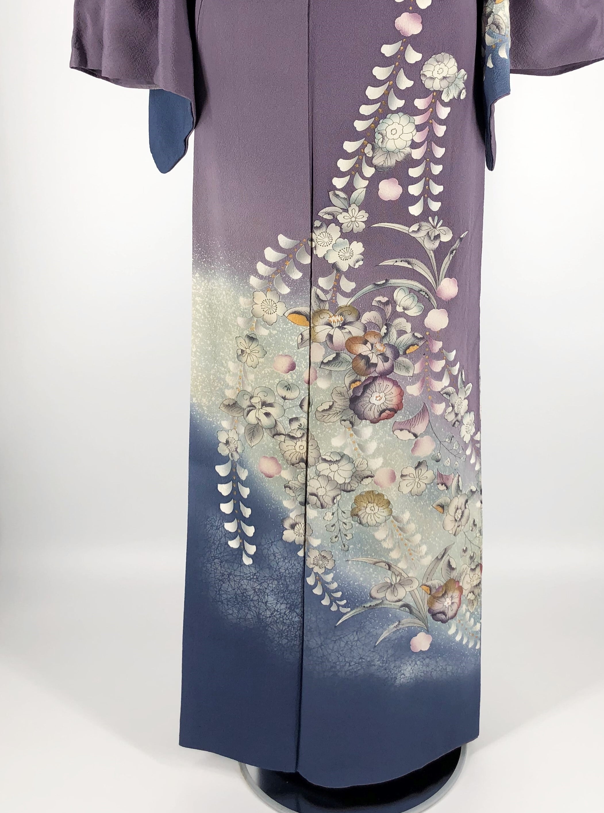 訪問着・附下げレンタル フルセット 紫地藤辻が花文 Mサイズ 034  