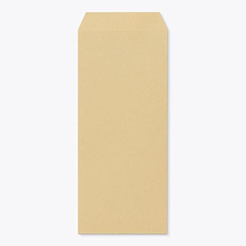 山櫻 封筒 長4 スミ貼 クラフトCoC 紙厚70g 〒枠ナシ 100枚 / B5三折用 茶封筒 無地 郵便番号枠なし 00519102-0100