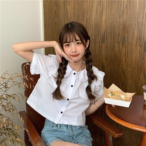 ✞ きれいめ☆ショートシャツブラウス ✞ゴスロリ SM ミリ 甘ロリ クラロリ 和ロリ エレガント 黒ロリ 姫ロリ 華ロリ BB-BB9115153