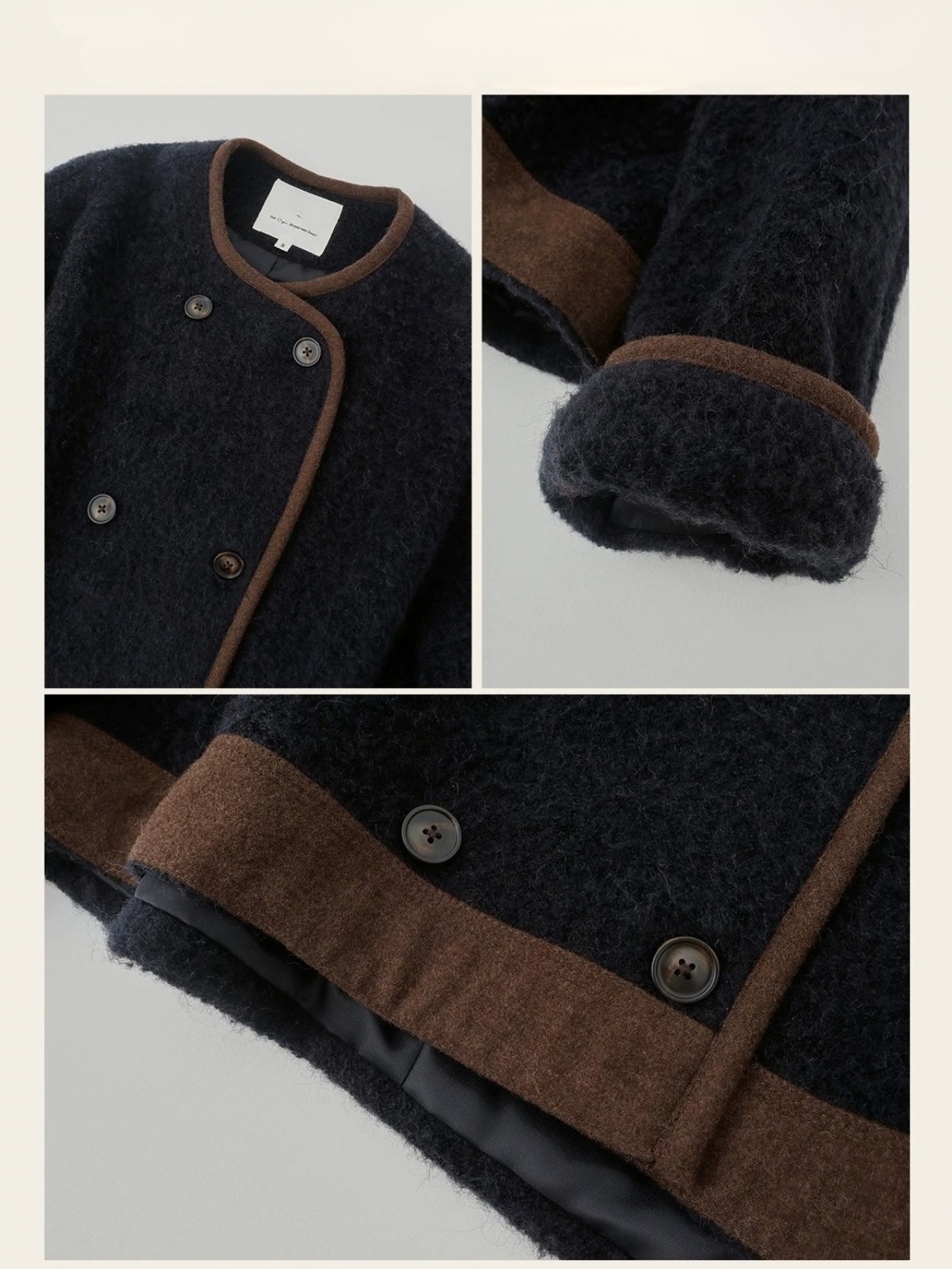 Contraste Wool Collarless Jacket F0849
