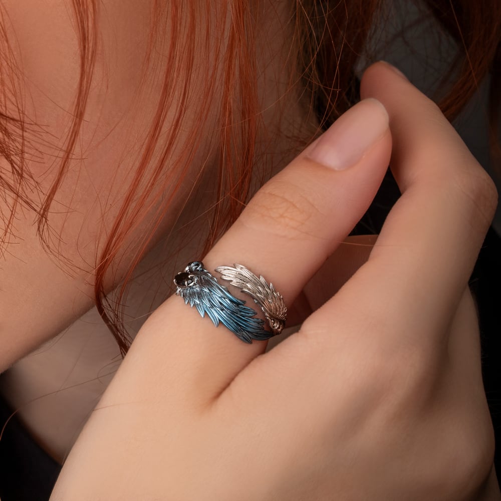 新作 青彩ウイングリング 指輪 AKR0078 Blue Wing Ring シルバー