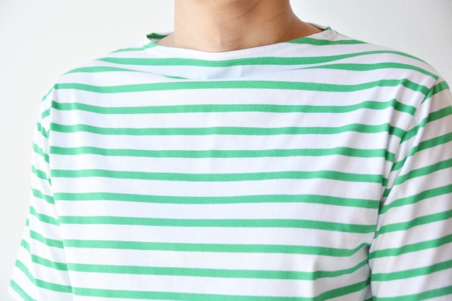 セントジェームス SAINT JAMES 薄手ボーダーシャツ半袖(PIRIAC)NEIGE/GOLF