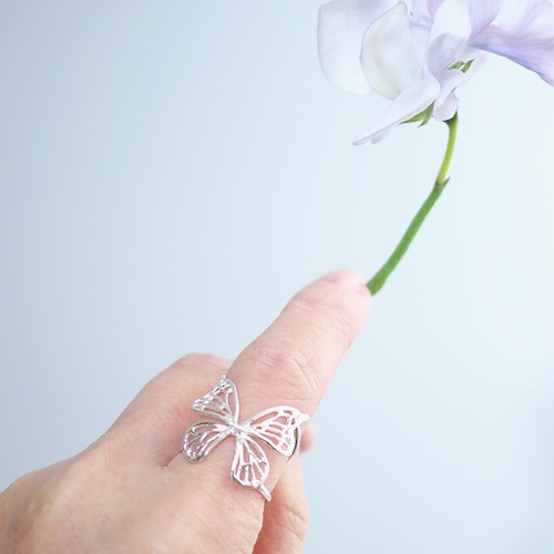 Fairy Butterfly Ring 〜蝶のフリーサイズリング〜(silver)