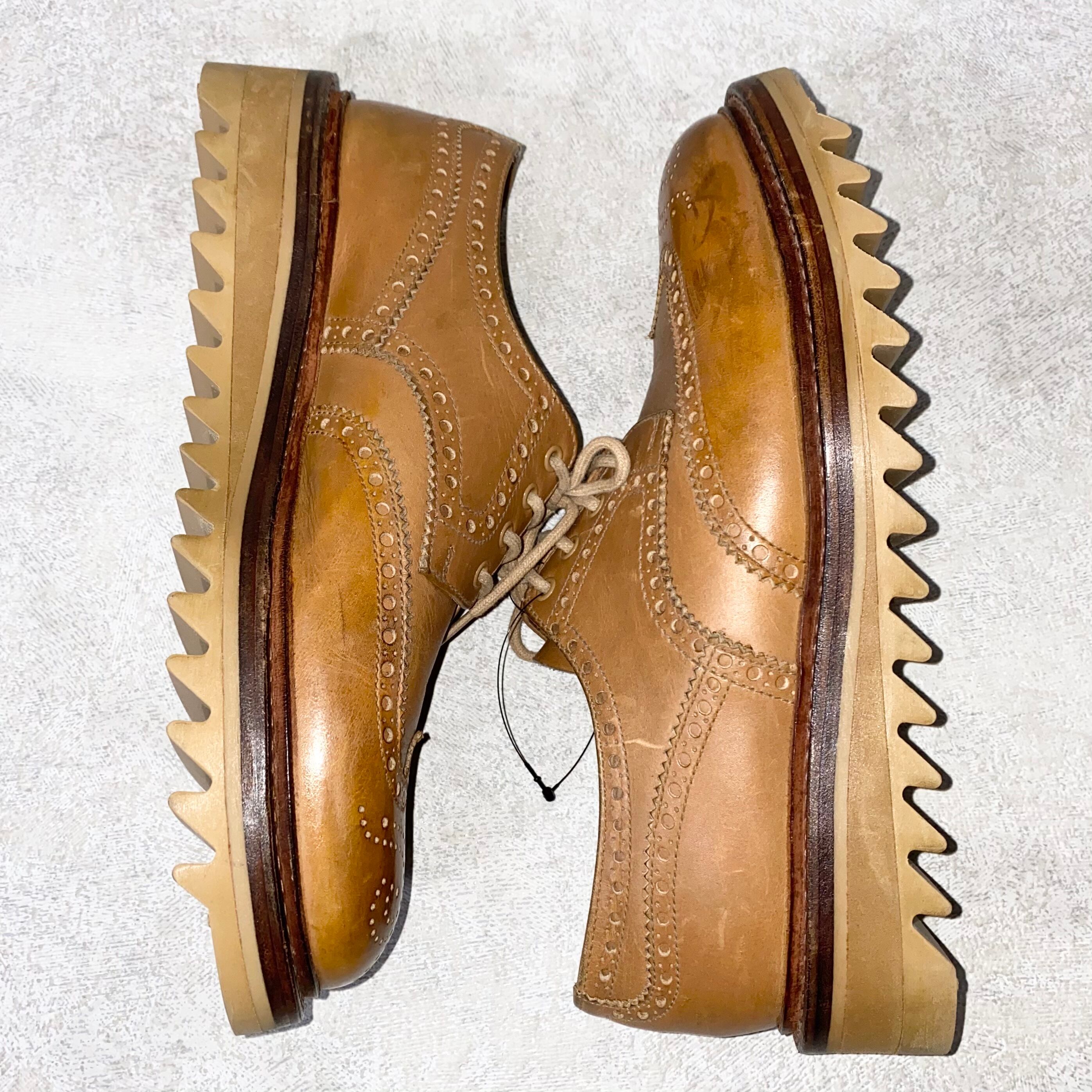 PRADA shark soles wing-tip leather shoes | NOIR ONLINE