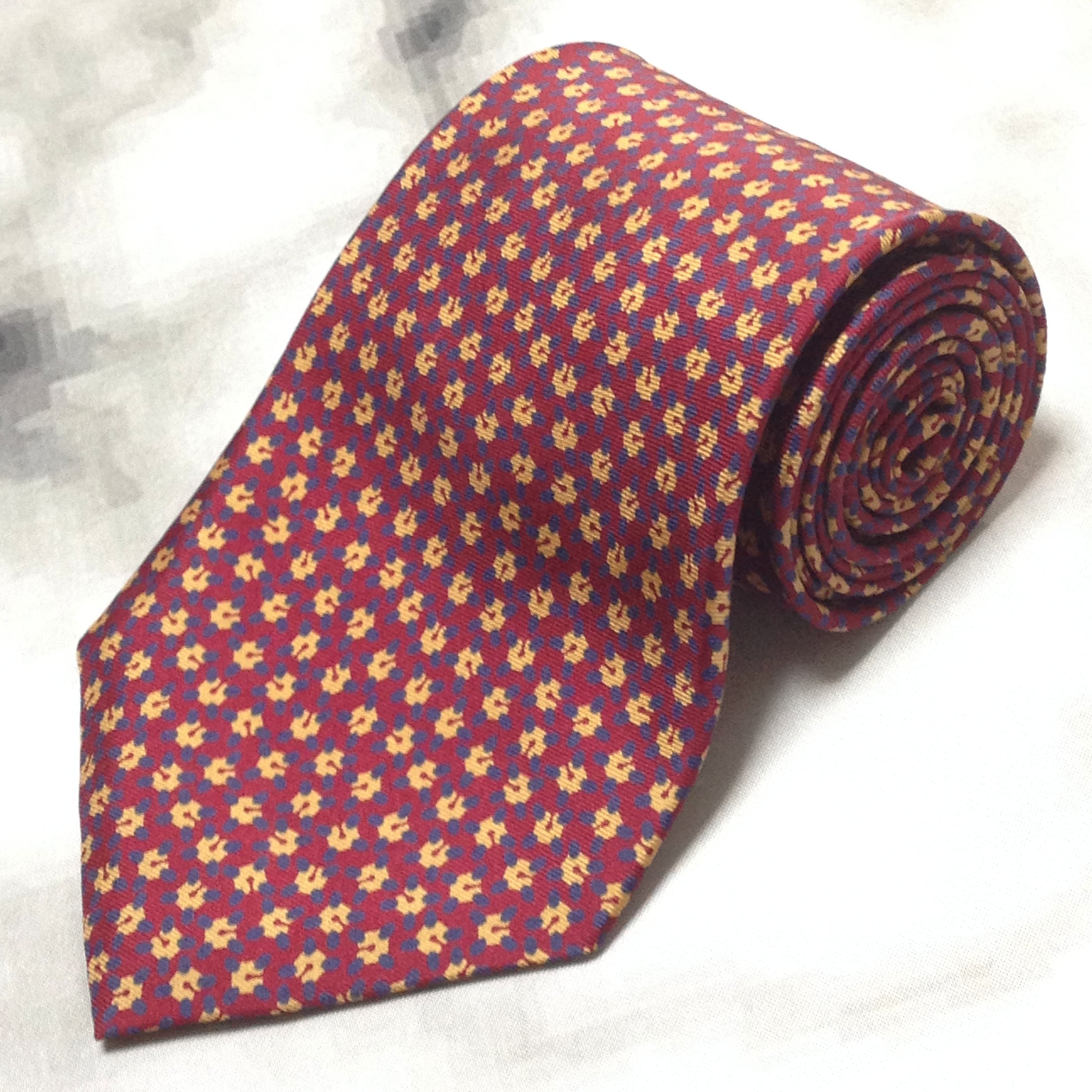 ポール スミス Paul Smith 美品 微光沢 ネクタイ シルク100% パターン