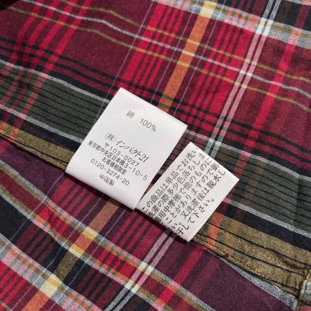 Ralph Lauren ラルフローレン マドラスチェック 長袖 ミリタリー シャツ サイズ 9 /レディース/インパクト21