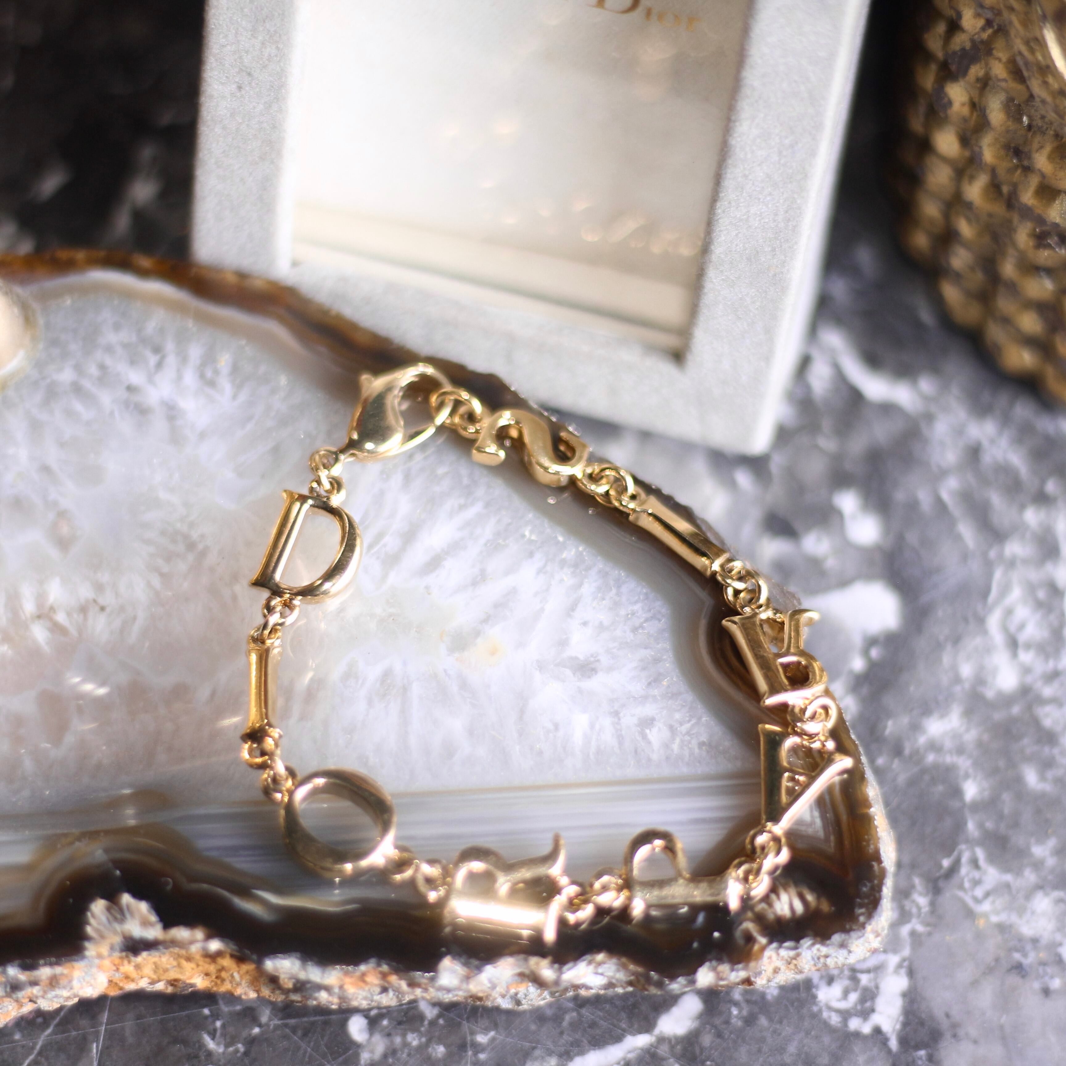 Christian Dior LOGO CHAIN DESIGN GOLD BRACELET/クリスチャン