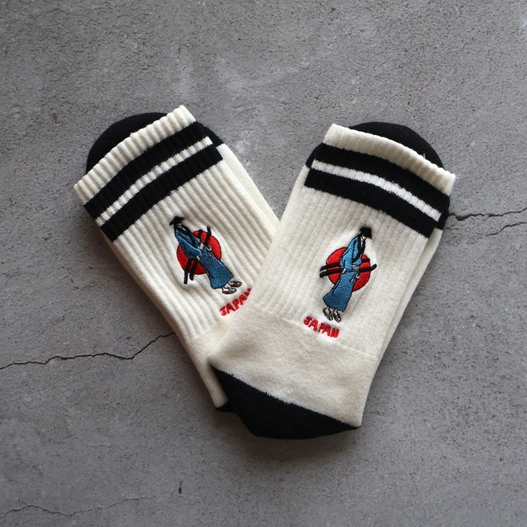 侍 刺繍パイルソックス(Samurai embroidered socks) | 0504socks