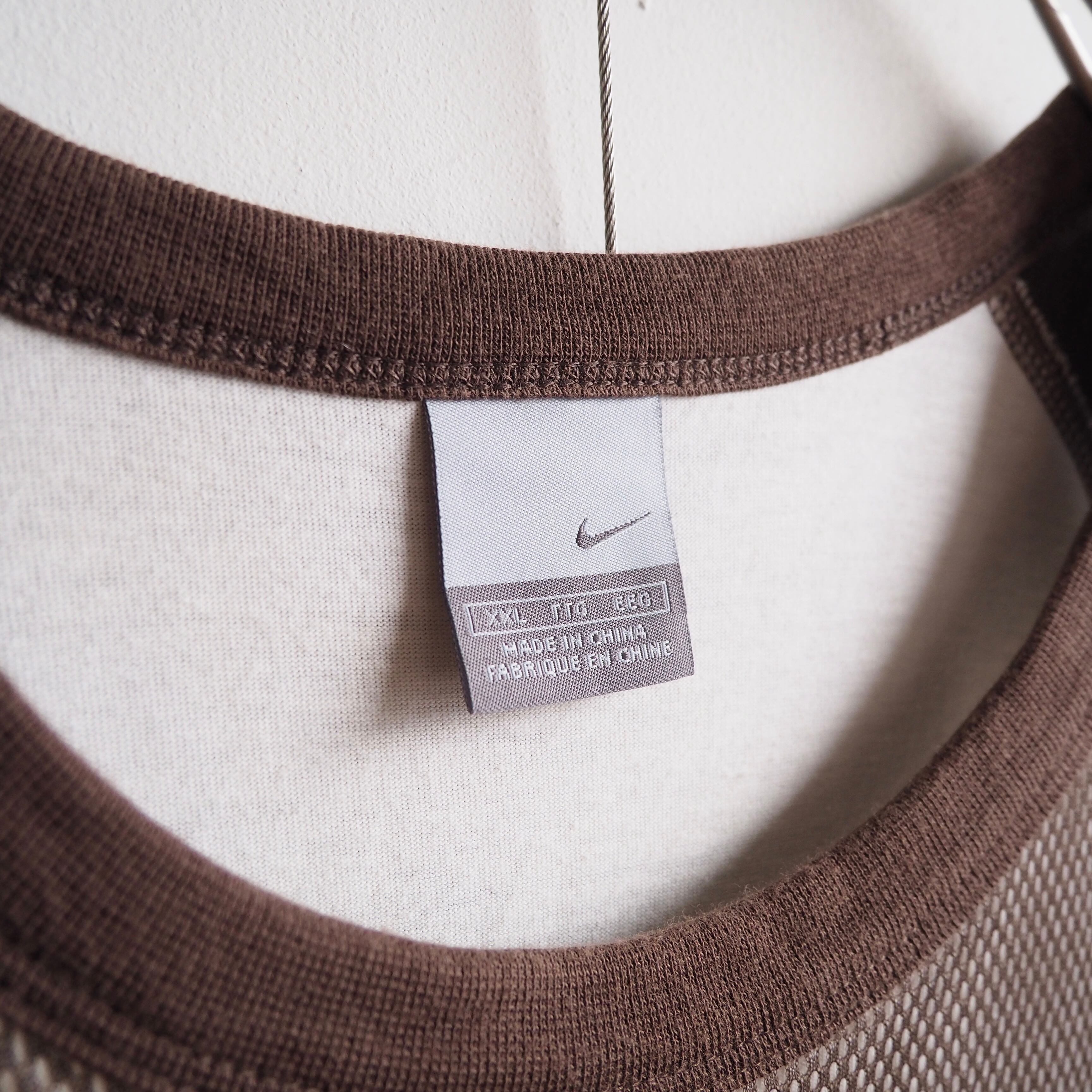 2000s ” NIKE ” Switching mesh Design loose silhouette raglan sleeves Tee
