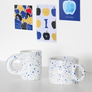 blue dot mug 2types / ブルー ドット マグカップ コップ おうちカフェ 韓国 雑貨