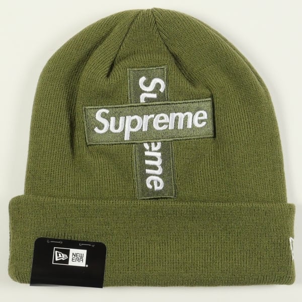 supreme cross box logo beanie olive 新品 Supreme New Era Cross Box
