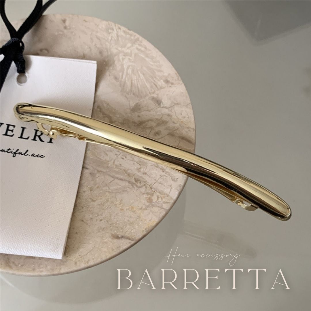 バレッタ ヘアアクセサリー ヘアクリップ シンプル ゴールド 上品 髪