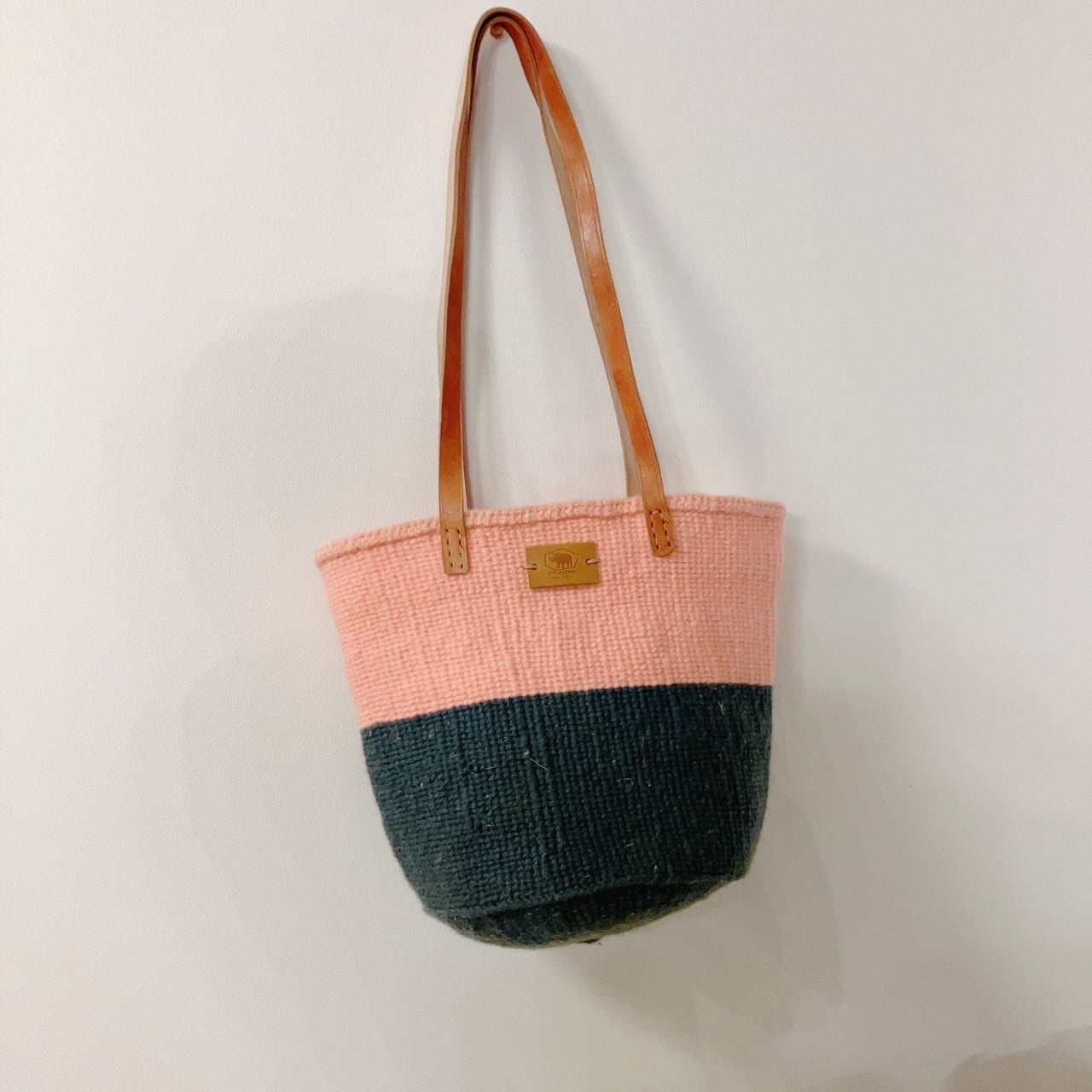 wool bag S = pink gray =