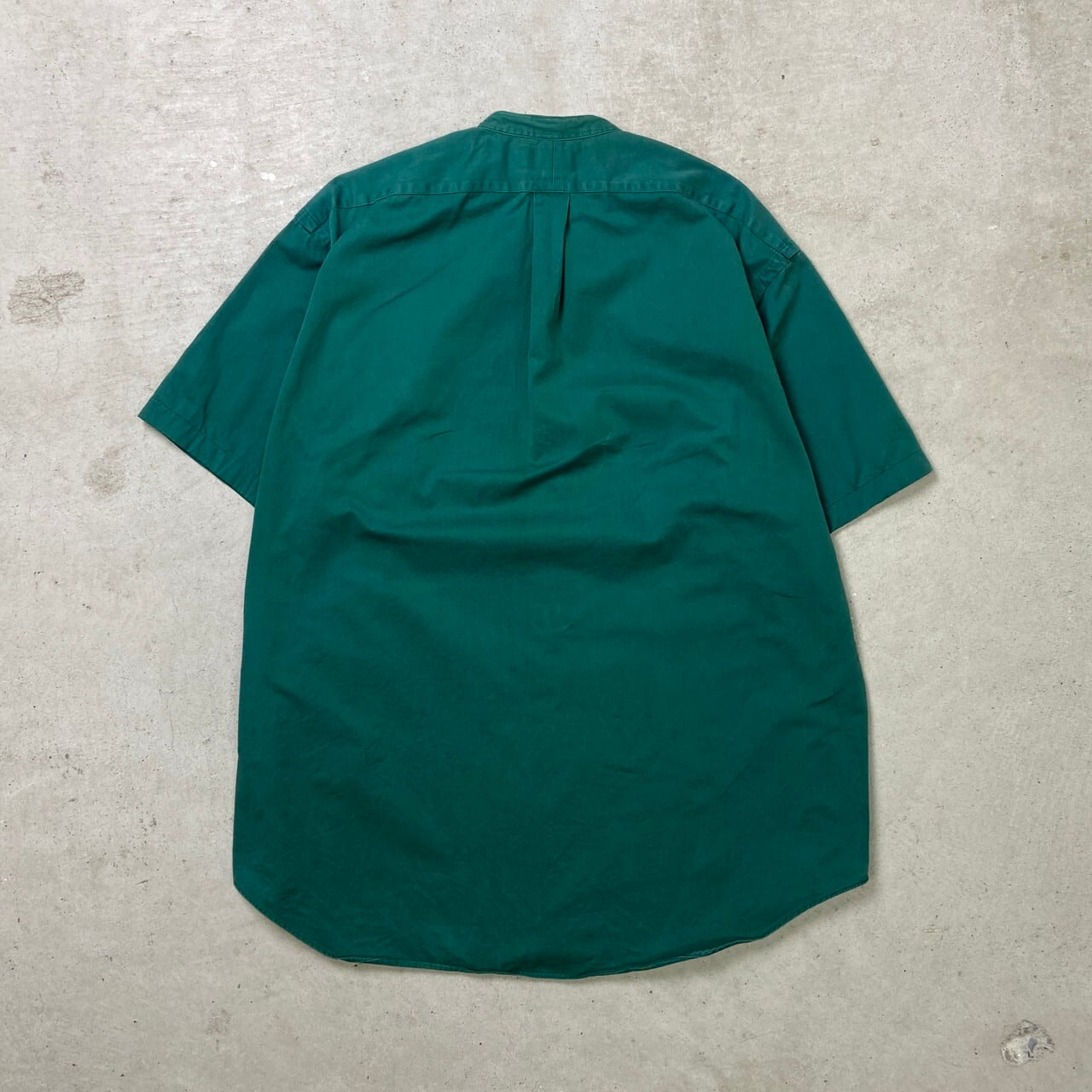 Ralph Lauren BLAKE シルク コットン 半袖 シャツ グリーン 90年代 Ralph Lauren ラルフローレン BLAKE 半袖バンドカラーシャツ