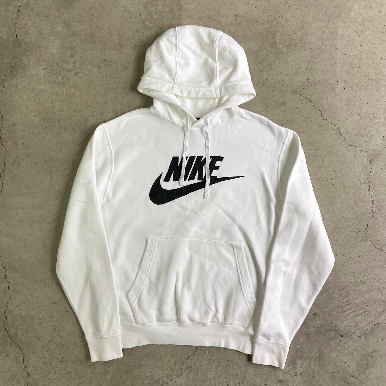 コNIKE ナイキ ビッグロゴ プルオーバー スウェット パーカー ホワイト 