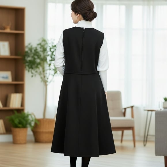 Pont Neuf ポンヌフ 新品】エレガントなワンピース ブラック M L