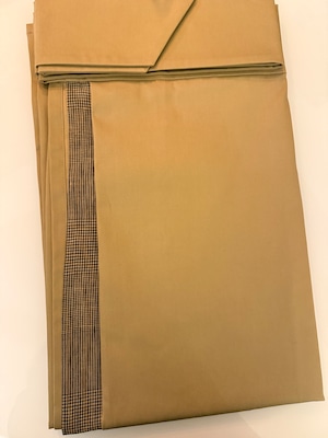 腰巻きスカート②　薄カーキ麻チェック（AMACOROMO仕様）