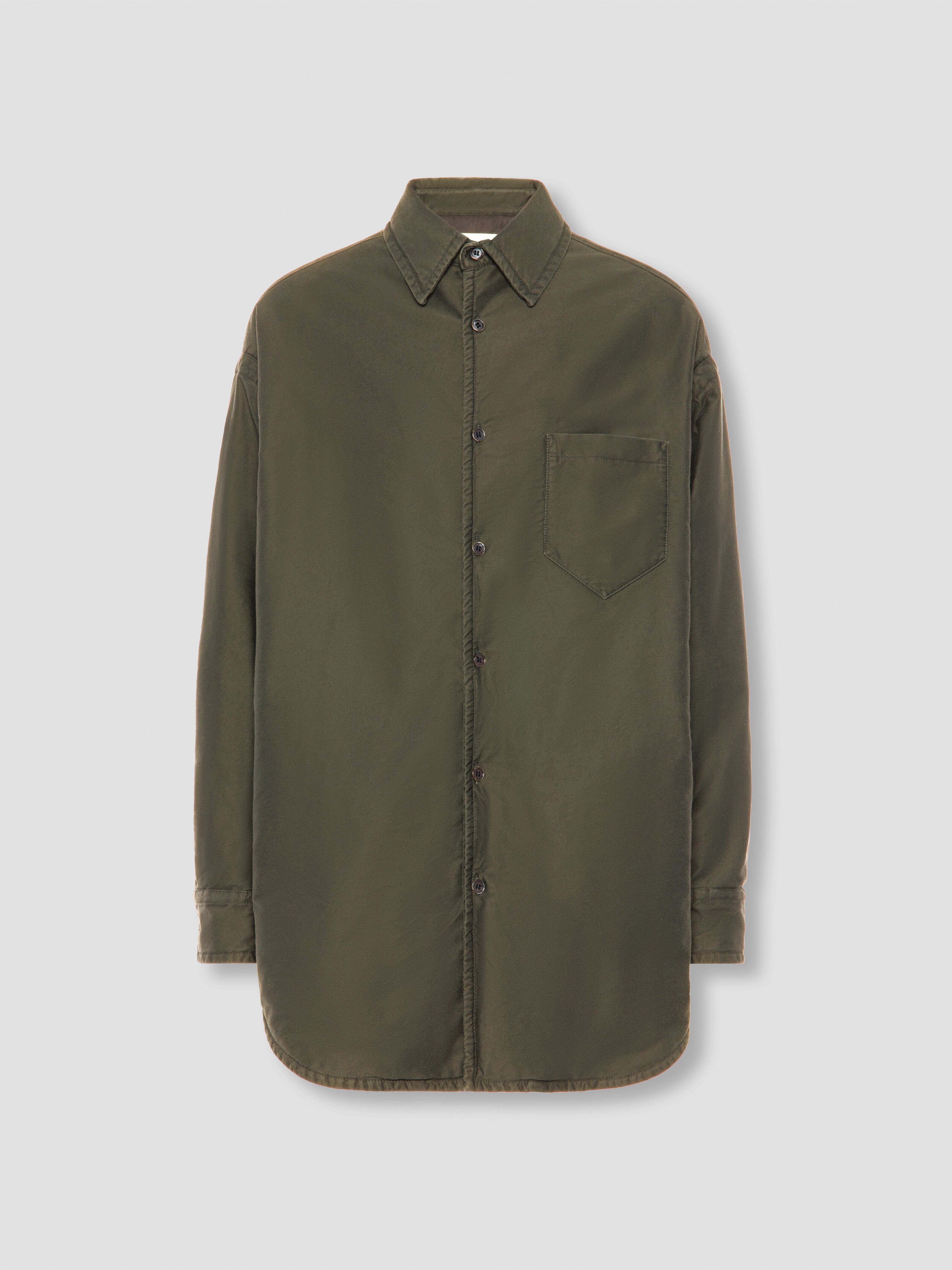 MAISON MARGIELA PADDED COTTON SATIN SHIRT Military Green