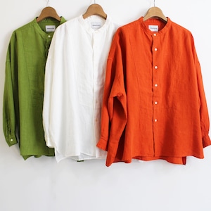 sasanqua by trees サザンカバイツリー　LINEN  BAND COLLAR DRESS SHIRTS   AN-179  リネンバンドカラードレスシャツ