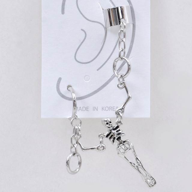 スカルイヤカフイヤリング