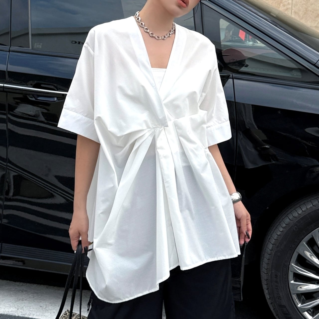 Drape V-neck Blouse 01199