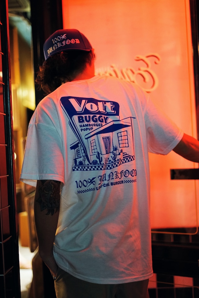 VOLT×BUGGY " 100% JUNK FOOD TEE " White