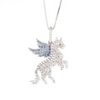 ペガサスモチーフ サファイア ネックレス K18 / 0.750ct / DA 0.030ct
