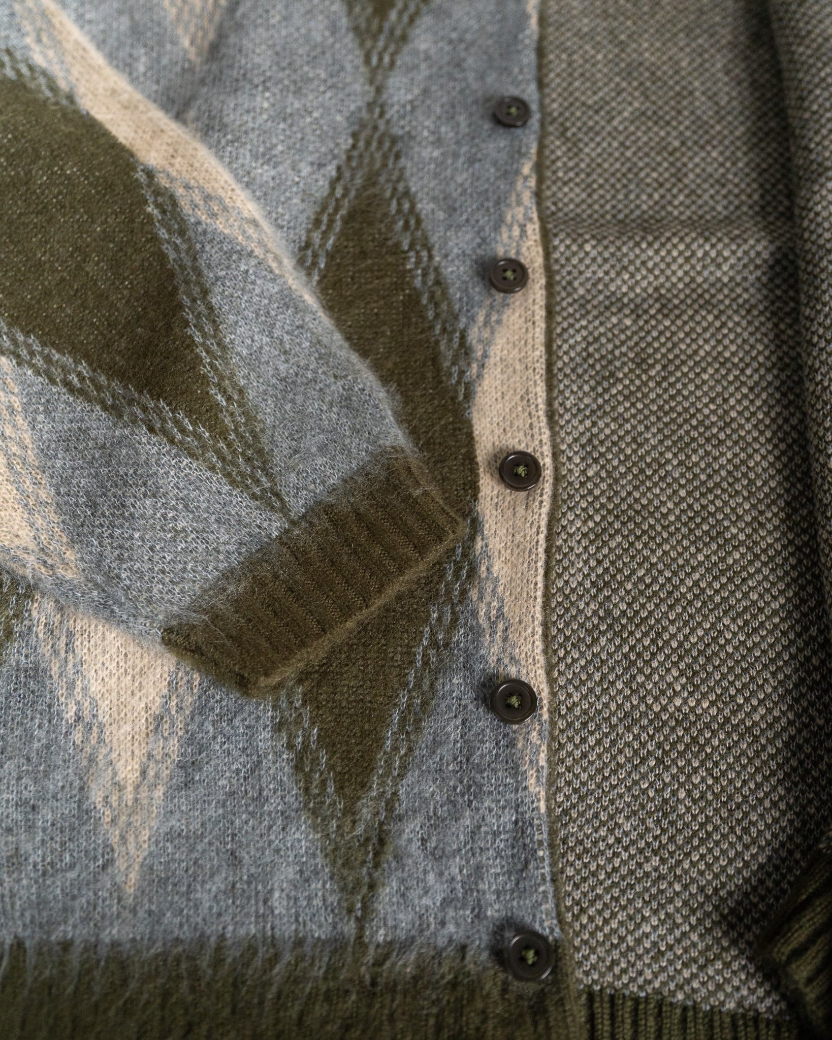 TOWN CRAFT】Vintage Pattern Shaggy Cardigan 