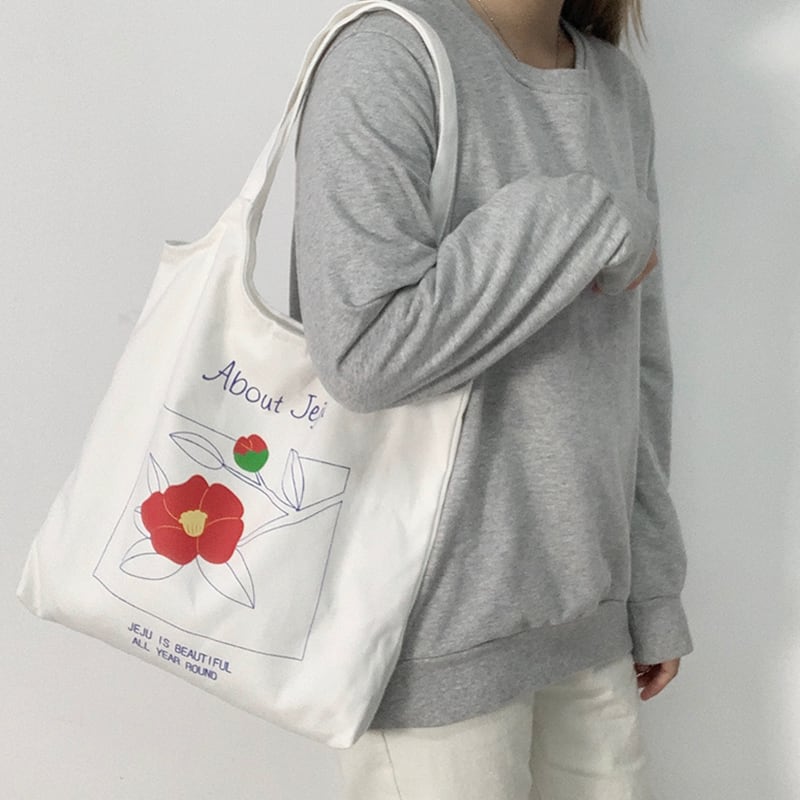 ハンドメイド　ファンシーユメカワ　大きめショルダー付きトートバック原宿韓国 ≡韓国 かわいい花トートバッグ ≡原宿系 ショルダー クラッチ トート