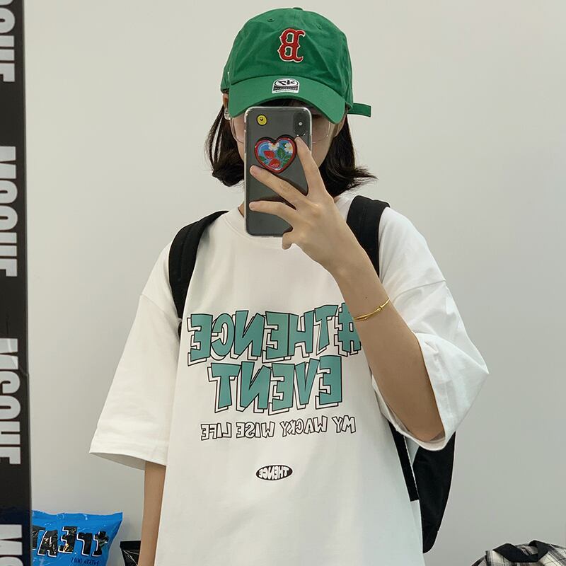 ハーフスリーブプリントtシャツ 韓国ファッション通販 Nosweat