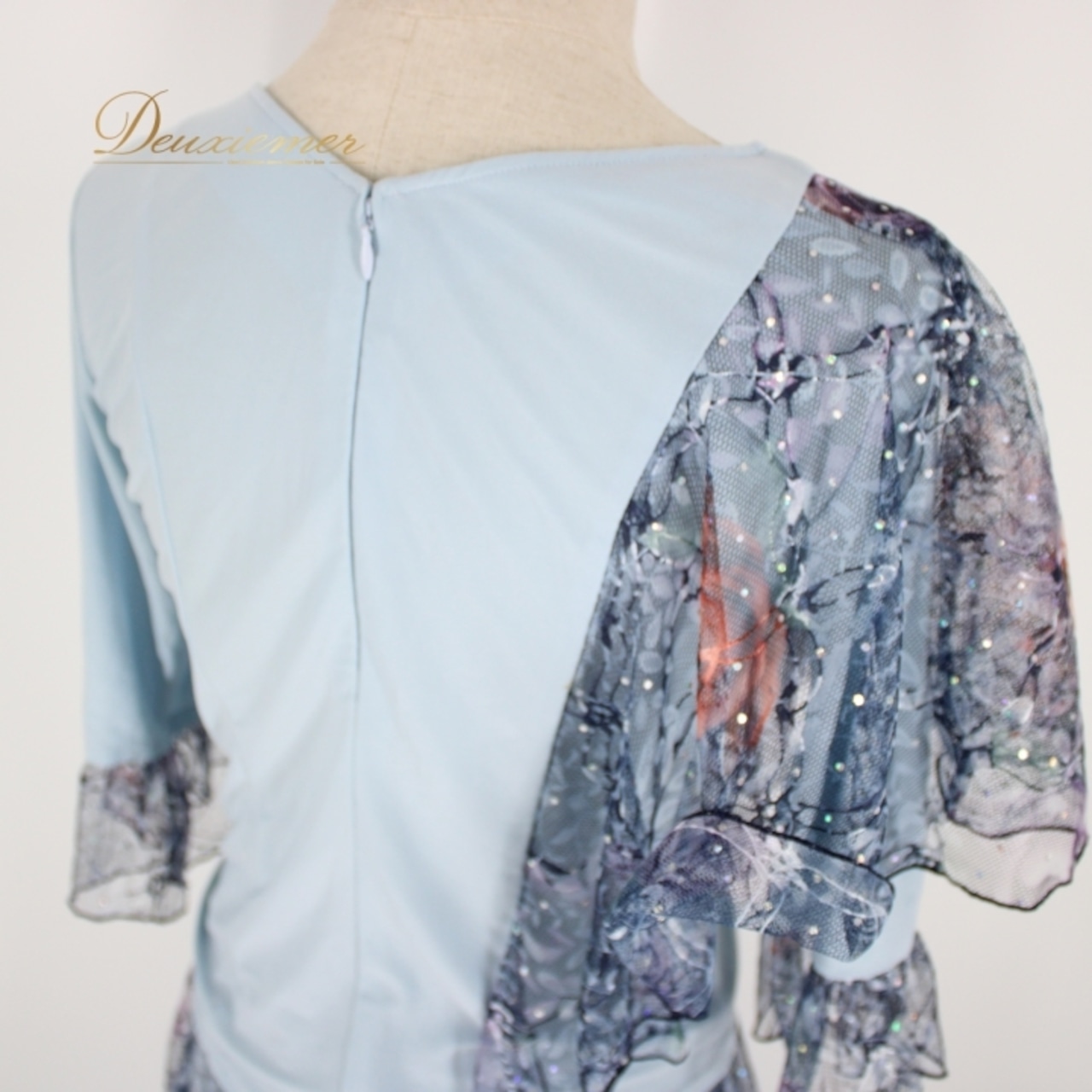 社交ダンス 衣装 スタンダード 上下セット ツーピース レッスンウェア パーティ衣装 オールシーズン 水色 ブルー系 SEKINE セキネ レース ライトブルー ダンスウェア 女性用 おしゃれ 体型カバー 伸縮性 有り ファスナー仕様 ブランド 日本製 セットアップ おすすめ パフォーマンス コスチューム シンプル かわいい 軽量 ステージ衣装 ダンスレッスン