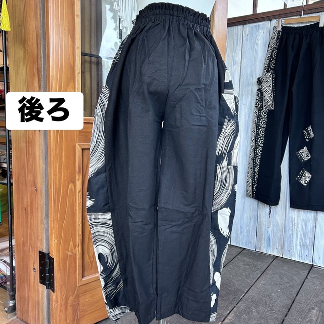 和柄ストレートポケットパンツ