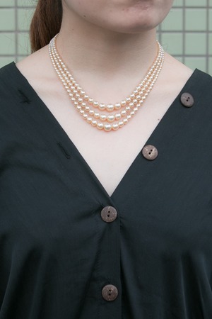 【Run Rabbit Run Vintage 】Triplets pearl necklace