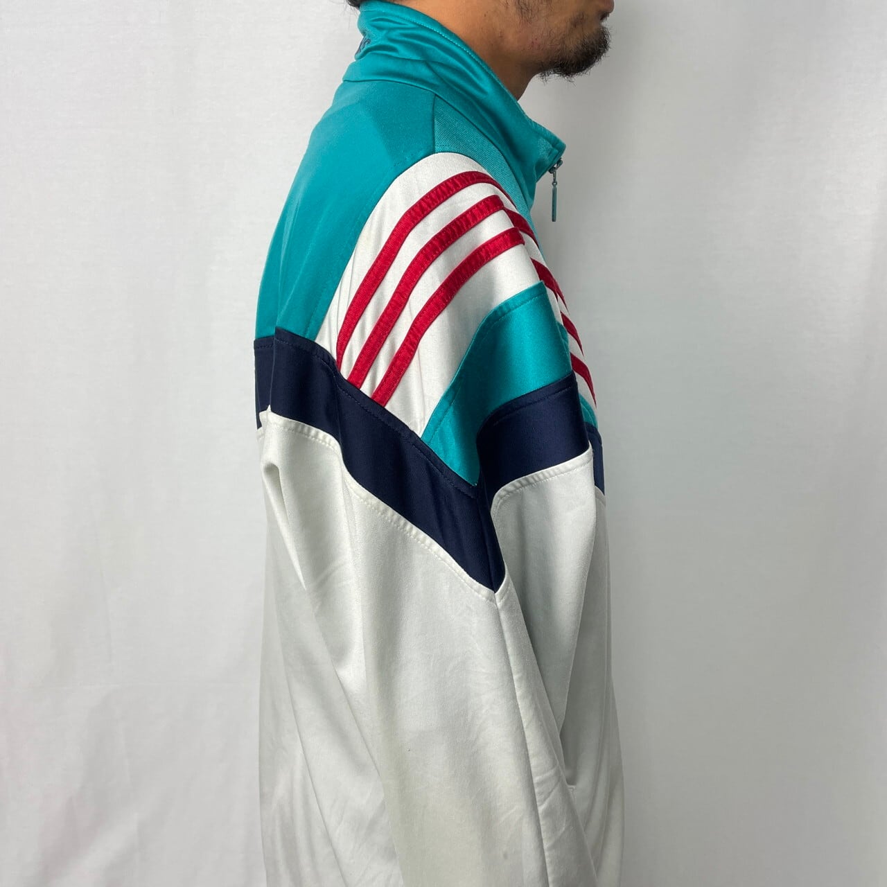 80年代 adidas アディダス ジャージ アシンメトリー ラインデザイン 