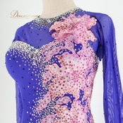 社交ダンス 衣装 凛舞 チャコット Chacott クリスアン chrisanne スタンダードドレス ワンピース ドレス フロート レース イングランド製 青 ピンク 白 チュール デモ 競技 ダンス ブルー系 ホワイト系 フォーマル 上品 ボリューム スカート 3枚重ね ダンス衣装 社交ダンス用 ダンスドレス 美しい 輝き エレガント 競技用ダンス レディース Mサイズ