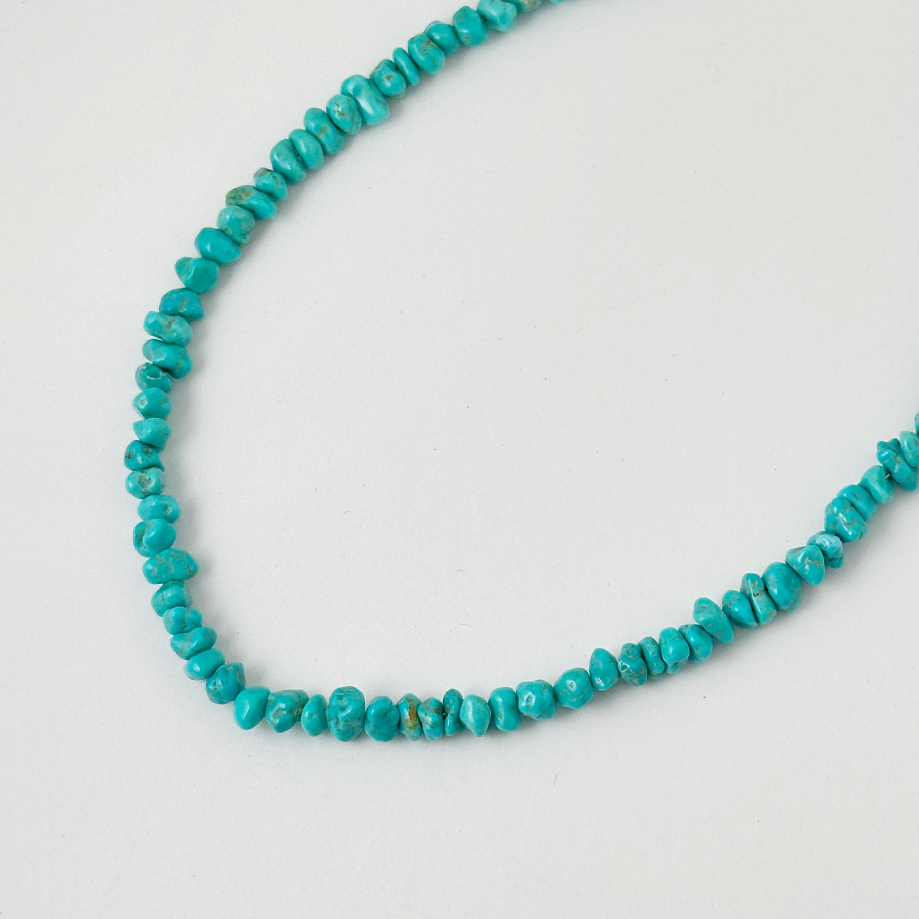 Indian Jewelry》ナゲット シェイプ ターコイズ 一連 ネックレス 40cm