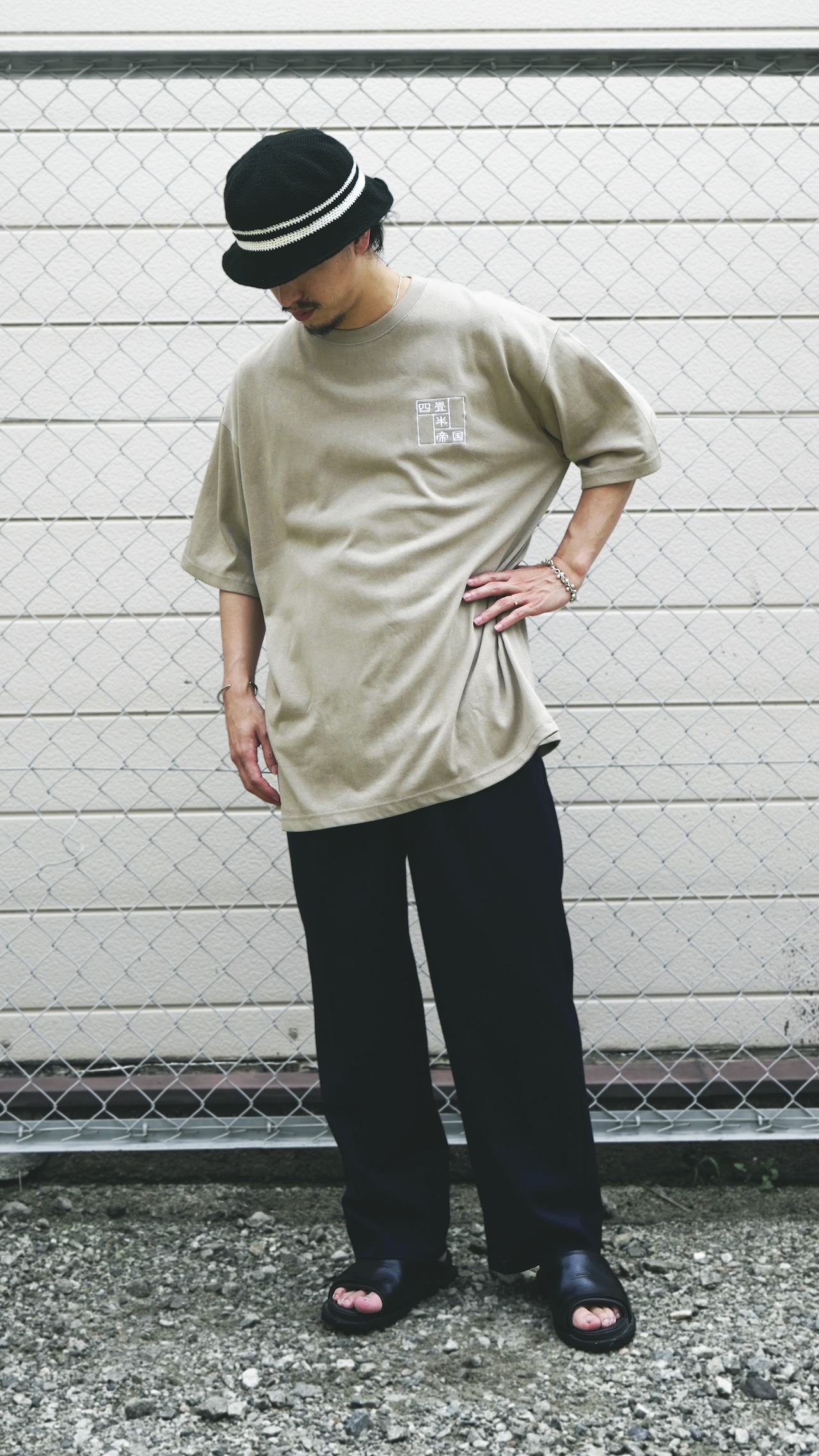 四畳半帝国ロゴ刺繍big silhouette T