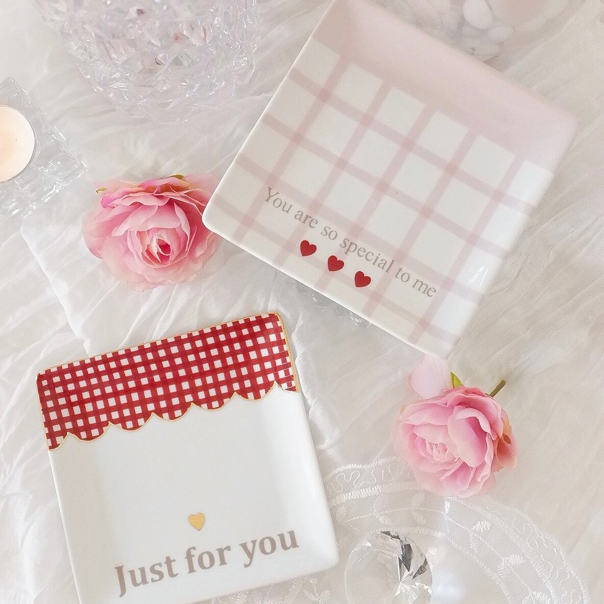 Girly square plate(2枚セット)