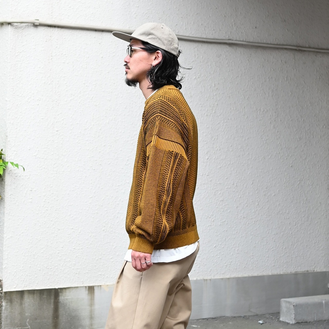 CCU(シーシーユー) レザー、YASHIKI(ヤシキ）ニットコーディネート