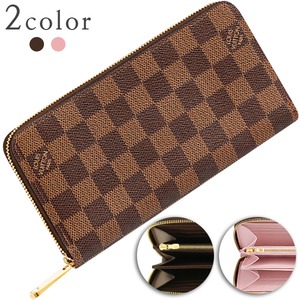New LOUIS VUITTON ルイヴィトン ジッピーウォレット ダミエ ブラウン ピンク ラウンドファスナー長財布 ロングウォレット ウォレット 財布 新品